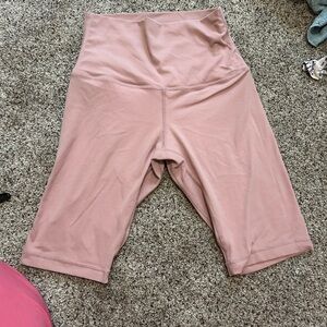 High Waisted Pink Biker Shorts